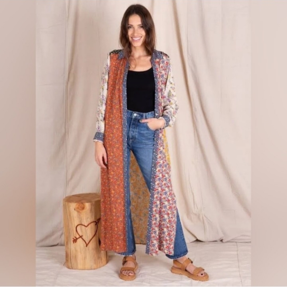 Natural Life Esme Patchwork Button Down Shirt Dre… - image 2